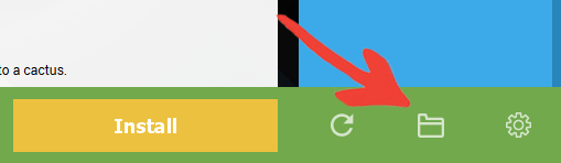The button to open the folder .minecraft